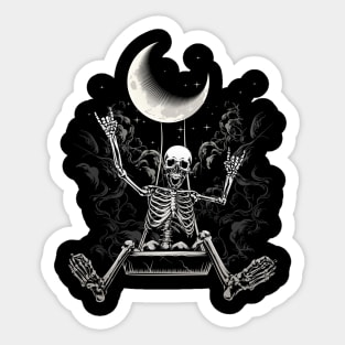 The Swinging Skull Is Very Happy Sticker